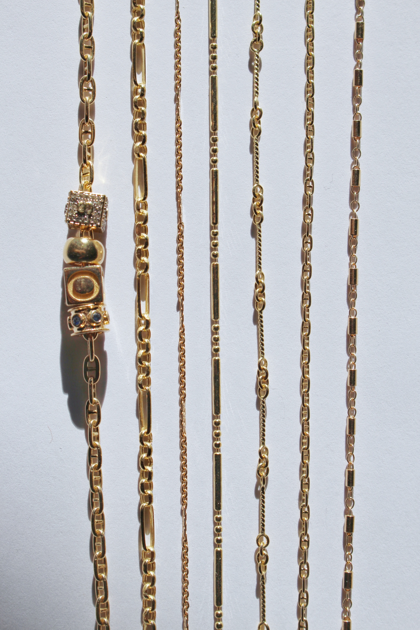 a photo of different chain styles